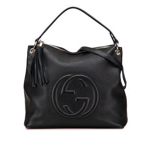Pre-Loved Gucci Large Pebbled Calfskin Soho Convertible Hobo